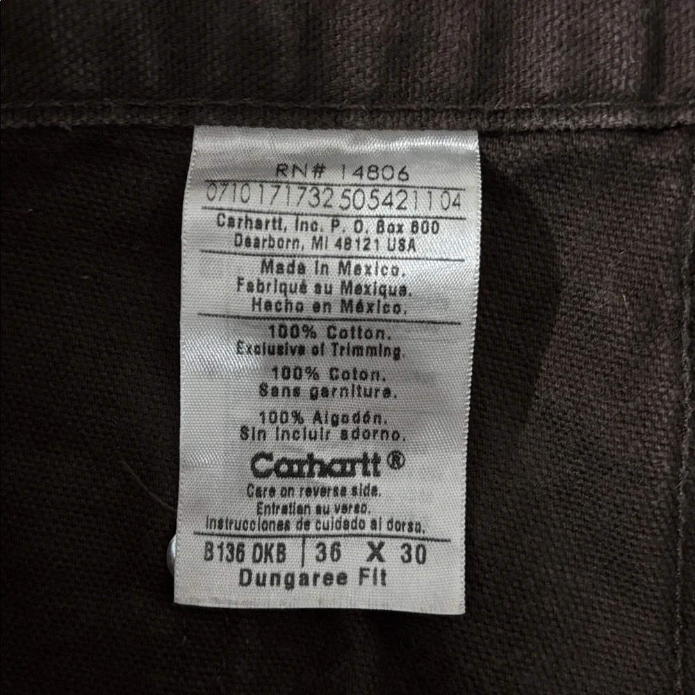 Carhartt Double Knee Canvas Work Distressed Pants Size 36x30 
Made In USA B136 - Picture 9 of 10